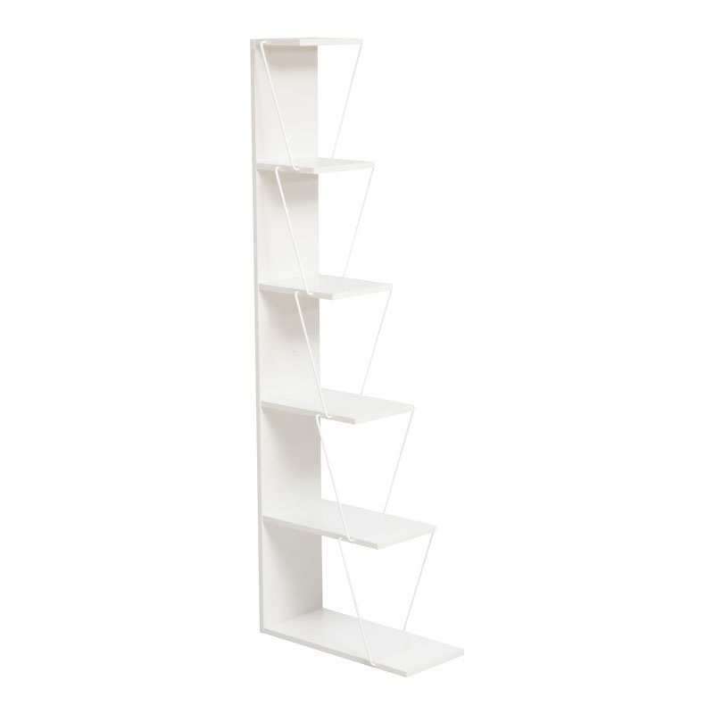 Βιβλιοθήκη mini Tars pakoworld λευκό 100x22x150εκ