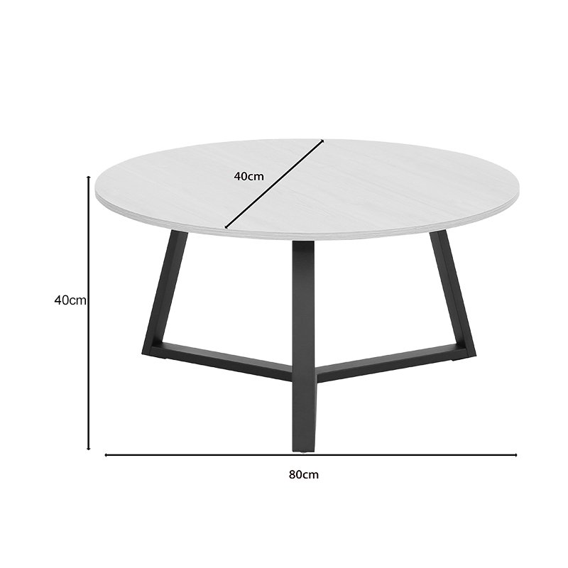 Τραπέζι σαλονιού Berton pakoworld taupe με μαύρο μέταλλο Φ80x40εκ