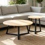 Βοηθητικό τραπέζι Berton pakoworld taupe με μαύρο μέταλλο Φ45x52εκ