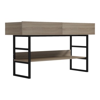 Κονσόλα Vien pakoworld σε sonoma-μαύρη απόχρωση 139x43x75.5εκ