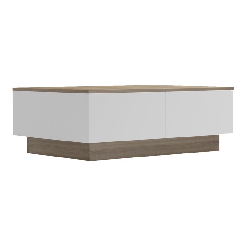Τραπέζι σαλονιού Winey pakoworld σε sonoma-λευκή απόχρωση 90x60x31.5εκ Τραπέζι σαλονιού Winey pakoworld σε sonoma-λευκή απόχρωση 90x60x31.5εκ
