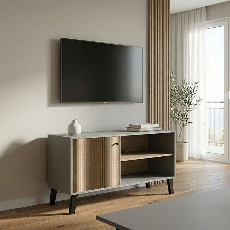 Έπιπλο τηλεόρασης Tuscany pakoworld sonoma-ανθρακί 100x40x51εκ Έπιπλο τηλεόρασης Tuscany pakoworld sonoma-ανθρακί 100x40x51εκ