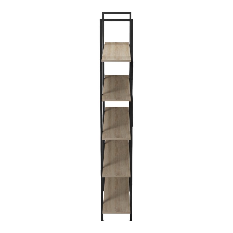 Βιβλιοθήκη-Ραφιέρα Loftie pakoworld sonoma-μαύρο μέταλλο 126x28x165εκ Βιβλιοθήκη-Ραφιέρα Loftie pakoworld sonoma-μαύρο μέταλλο 126x28x165εκ