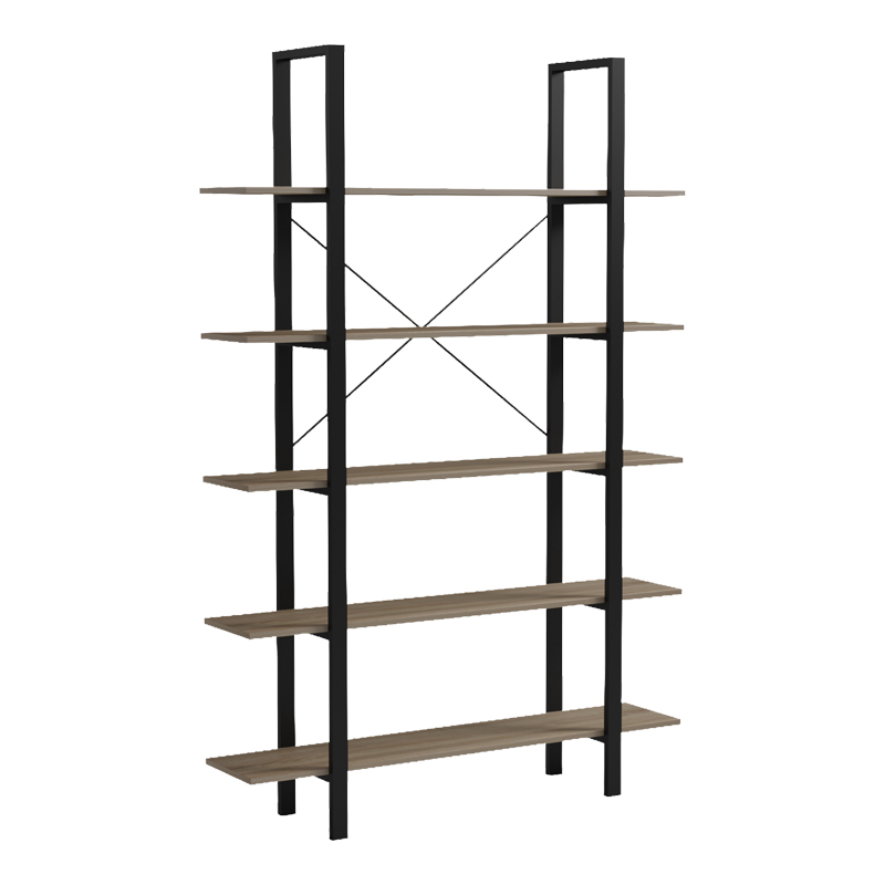 Βιβλιοθήκη-Ραφιέρα Loftie pakoworld sonoma-μαύρο μέταλλο 126x28x165εκ Βιβλιοθήκη-Ραφιέρα Loftie pakoworld sonoma-μαύρο μέταλλο 126x28x165εκ