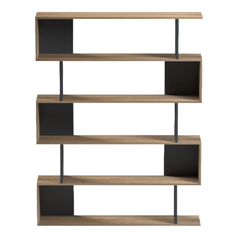 Βιβλιοθήκη Tetri pakoworld sonoma-ανθρακί 121.8x25.4x158.8εκ