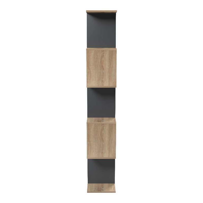 Βιβλιοθήκη Tetri pakoworld sonoma-ανθρακί 121.8x25.4x158.8εκ