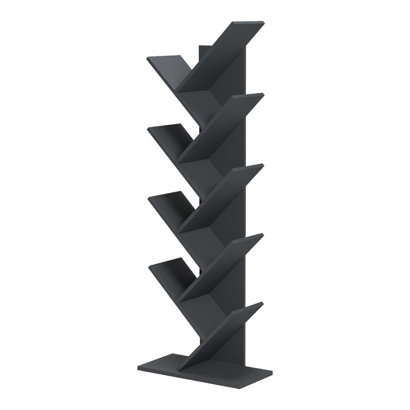 Βιβλιοθήκη Fyllo pakoworld ανθρακί 50x25x141.5εκ