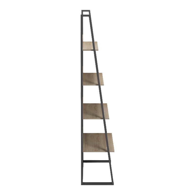 Βιβλιοθήκη-Ραφιέρα Alfa pakoworld sonoma-μαύρο μέταλλο 75x36x185εκ