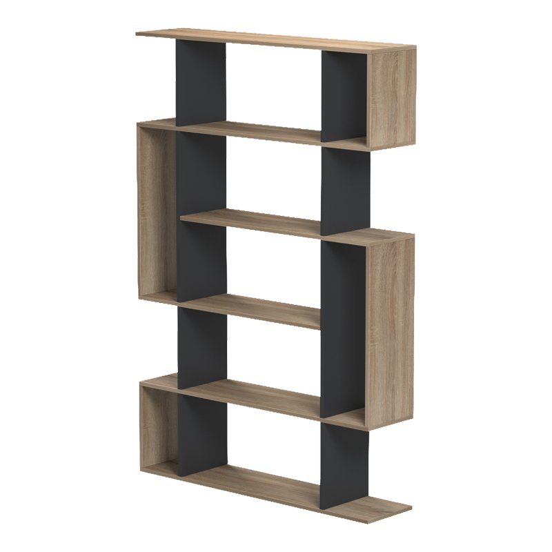 Βιβλιοθήκη Mito pakoworld sonoma-ανθρακί 108.5x25x161εκ