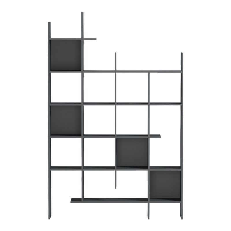 Βιβλιοθήκη Manco pakoworld ανθρακί 122x25.5x188εκ