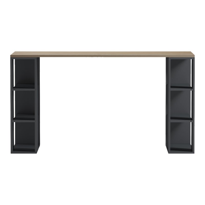 Γραφείο εργασίας Praga pakoworld ανθρακί- sonoma 140x60x75εκ