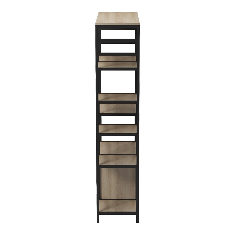 Επιδαπέδια ραφιέρα Ranea pakoworld sonoma-μαύρο 85x32x150εκ
