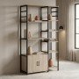 Επιδαπέδια ραφιέρα Ranea pakoworld sonoma-μαύρο 85x32x150εκ