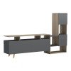 Σύνθετο σαλονιού Defry pakoworld sonoma-ανθρακί 177.5x31.5x110εκ