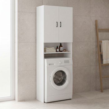 Έπιπλο πλυντηρίου Tzelio pakoworld λευκό 65x30x180εκ