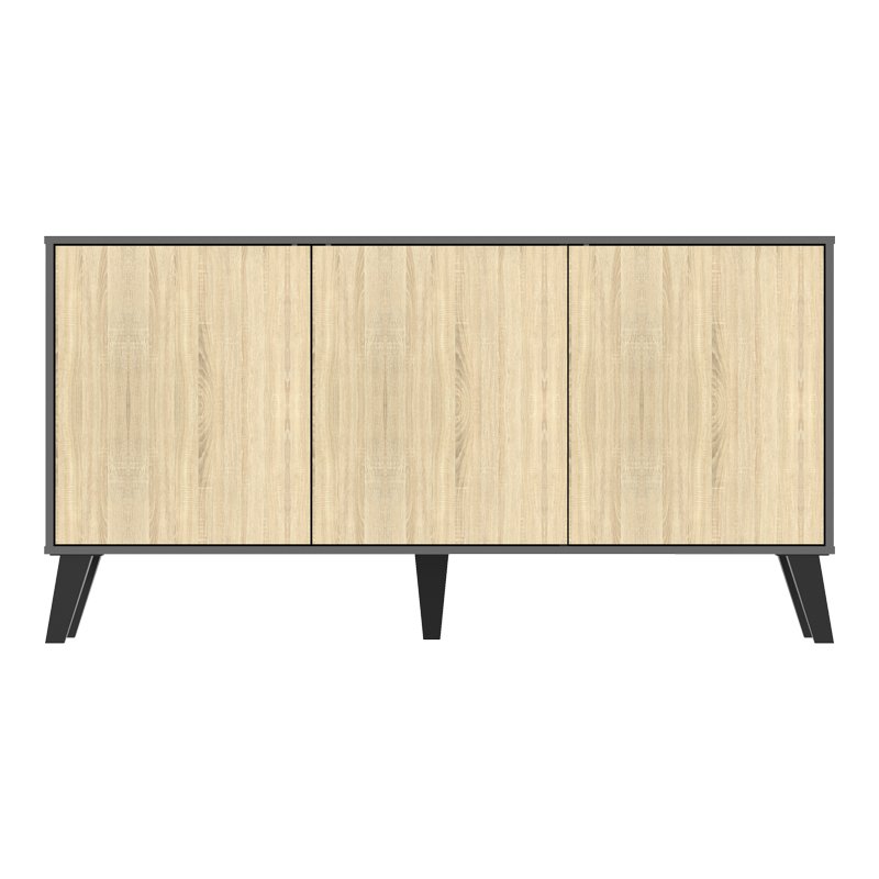 Μπουφές Billie pakoworld ανθρακί-sonoma 149x40x77εκ