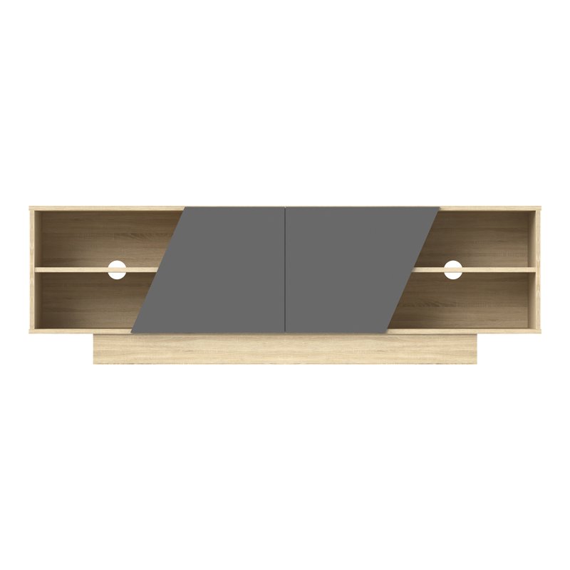 Έπιπλο τηλεόρασης Stevie pakoworld sonoma-ανθρακί 160x40x50εκ