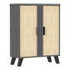 Παπουτσοθήκη-ντουλάπι Shoby pakoworld sonoma-ανθρακί 70.5x30x91εκ