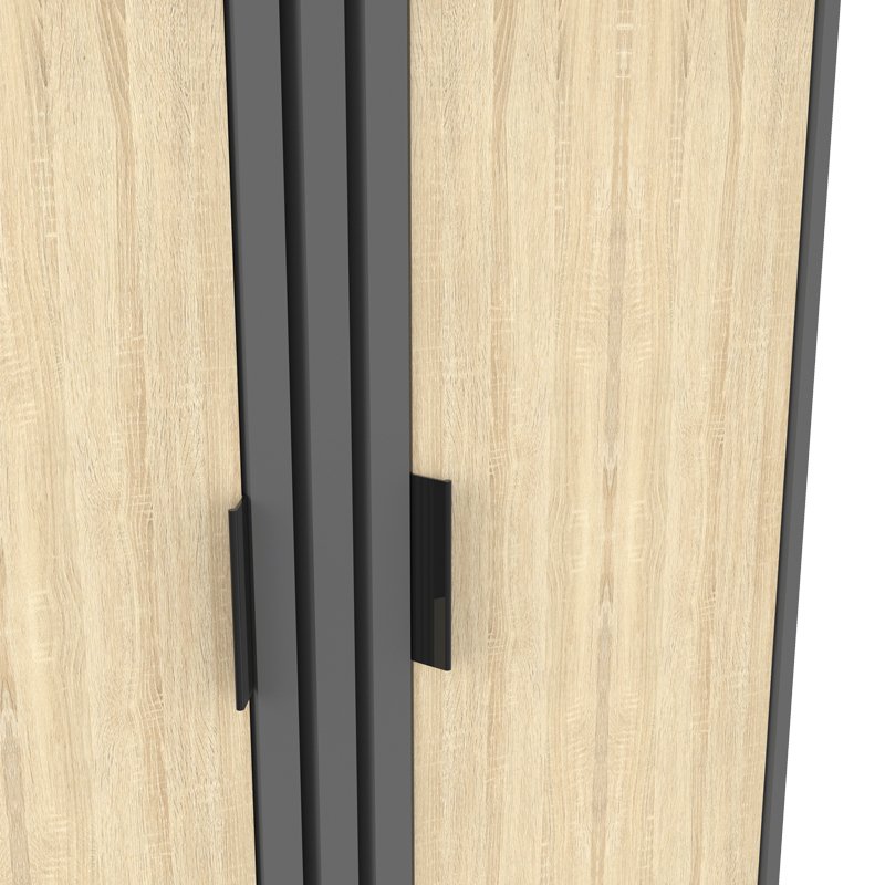 Παπουτσοθήκη-ντουλάπι Shoby pakoworld sonoma-ανθρακί 70.5x30x91εκ