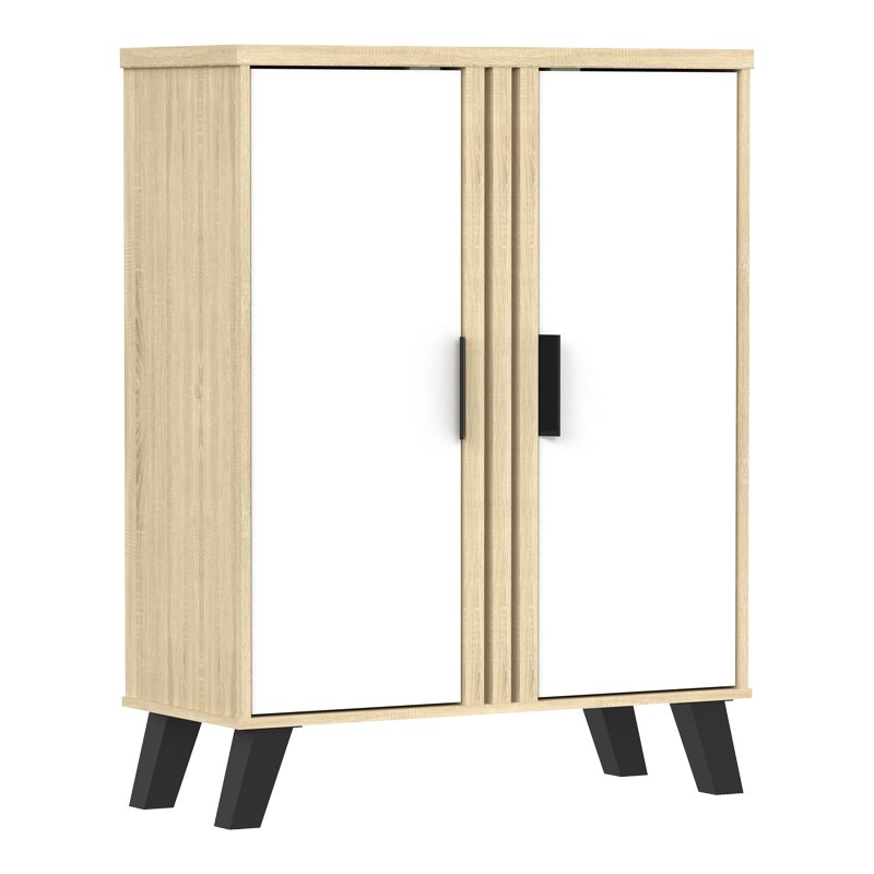 Παπουτσοθήκη-ντουλάπι Shoby pakoworld λευκό-sonoma 70.5x30x91εκ