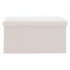 Σκαμπό-μπαούλο Forward pakoworld ύφασμα μπουκλέ ivory 76.5x38x37.5εκ