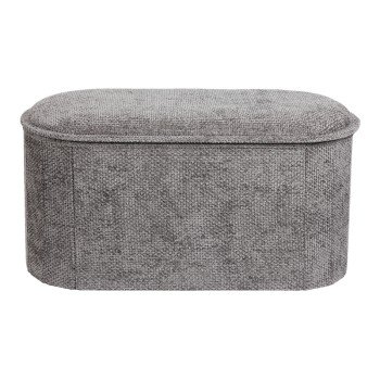 Σκαμπό-μπαούλο Trebia pakoworld γκρι ύφασμα 76x38x38εκ