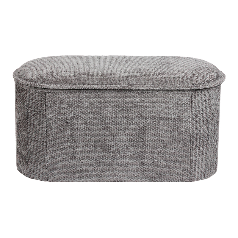 Σκαμπό-μπαούλο Trebia pakoworld γκρι ύφασμα 76x38x38εκ