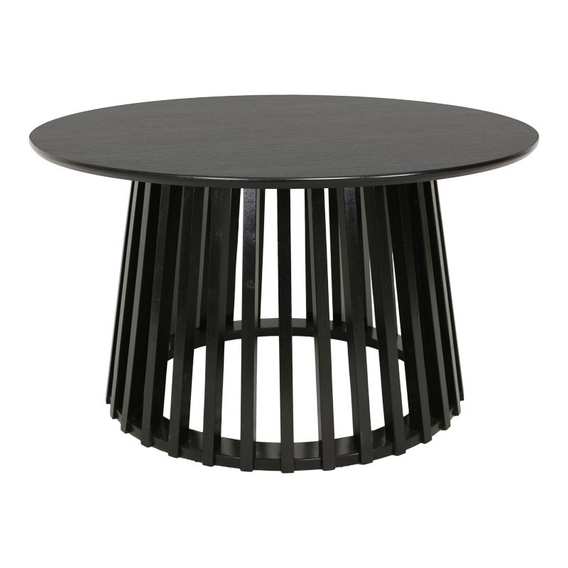 Τραπέζι σαλονιού Domonic pakoworld mdf σε μαύρη απόχρωση Φ80x45εκ