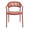 Πολυθρόνα Ankara pakoworld στοιβαζόμενη pp-pe rattan σε terracotta απόχρωση 54x55.5x77εκ