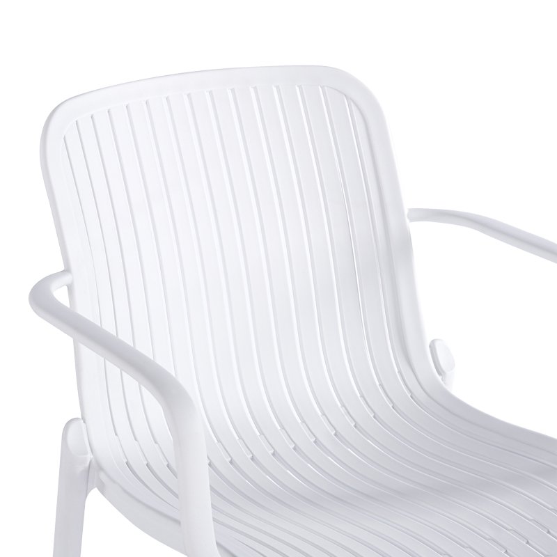 Πολυθρόνα Teragi στοιβαζόμενη pakoworld pp με UV protection λευκή 59x57x82εκ