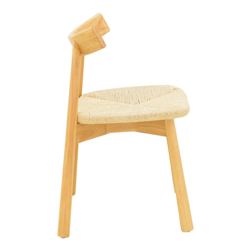 Καρέκλα Clareta pakoworld rubberwood-σχοινί σε φυσική απόχρωση 53x55x79εκ