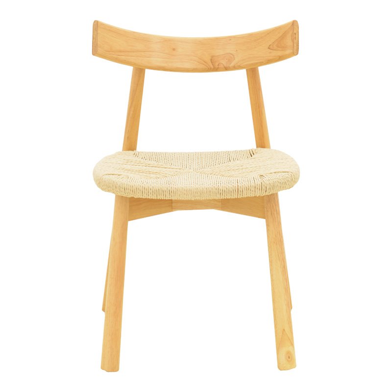 Καρέκλα Clareta pakoworld rubberwood-σχοινί σε φυσική απόχρωση 53x55x79εκ