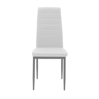 Καρέκλα Parker pakoworld μέταλλο-PU λευκό-ανθρακί πόδι 42x48x98εκ