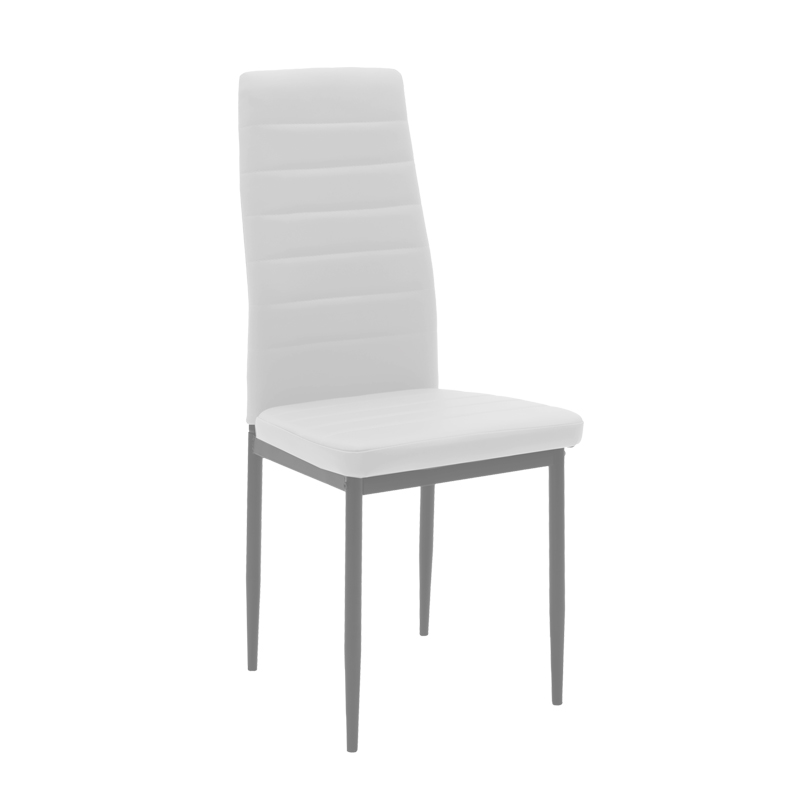 Καρέκλα Parker pakoworld μέταλλο-PU λευκό-ανθρακί πόδι 42x48x98εκ