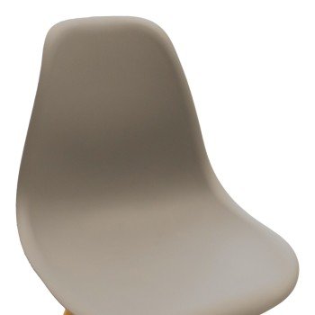 Καρέκλα Julita pakoworld PP cappuccino με φυσικό πόδι 46x52x80εκ
