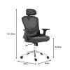 Καρέκλα γραφείου εργασίας Mergi pakoworld μαύρο mesh 62x63x120εκ