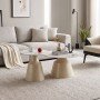 Τραπέζια σαλονιού Sculpt pakoworld σετ 2τεμ μέταλλο cappuccino- sintered stone λευκό μαρμάρου