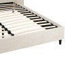 Κρεβάτι διπλό Fomo pakoworld γκρι μπεζ ύφασμα 160x200εκ