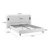 Κρεβάτι διπλό Fomo pakoworld με LED κυπαρισσί ύφασμα 160x200εκ