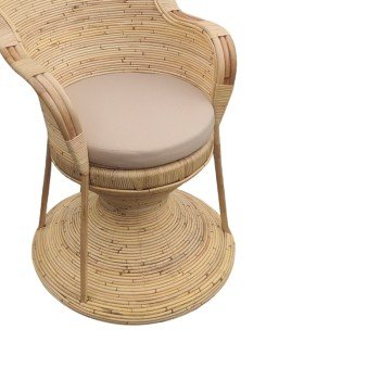 Πολυθρόνα Rea Inart με μπεζ μαξιλάρι-φυσικό rattan 92x75x140εκ Πολυθρόνα Rea Inart με μπεζ μαξιλάρι-φυσικό rattan 92x75x140εκ