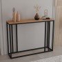 Κονσόλα Cansbia pakoworld oak με μαύρο μέταλλο 100x25x75εκ