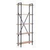 Βιβλιοθήκη Derena pakoworld oak με μαύρο μέταλλο 60x29x160εκ