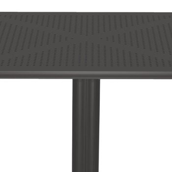 Τραπέζι Groovy pakoworld pp διατρητο ανθρακί 60x60x76εκ
