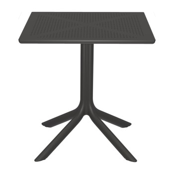 Τραπέζι Groovy pakoworld pp διατρητο ανθρακί 60x60x76εκ