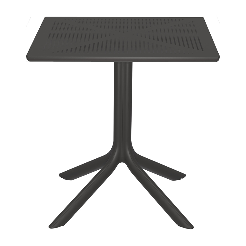 Τραπέζι Groovy pakoworld pp διατρητο ανθρακί 60x60x76εκ