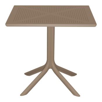 Τραπέζι Groovy pakoworld διατρητο pp cappuccino 80x80x74εκ