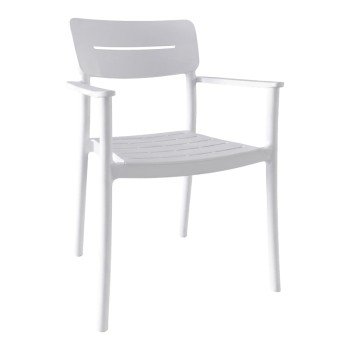 Πολυθρόνα Pilma pakoworld λευκό PP 57x54x82εκ