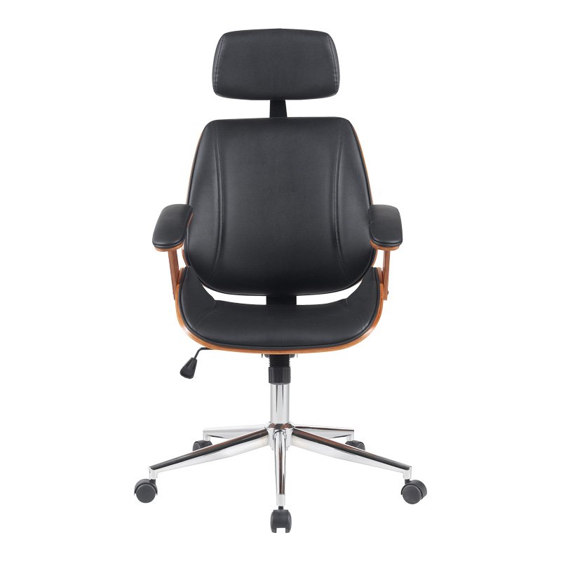 Καρέκλα γραφείου διευθυντή Fetseno pakoworld μαύρο pu-βάση χρωμίου 53x56x113.5-123.5εκ
