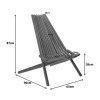Πολυθρόνα Phoenox pakoworld πτυσσόμενη φυσικό teak ξύλο 65x90x87εκ