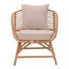 Πολυθρόνα Caxen pakoworld φυσικό rattan-λευκό μαξιλάρι 72x63x75εκ